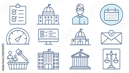 Monoline Survey & Feedback Icon Set — Clipboard Checklists, Rating Stars, Chat Bubbles, Charts & Forms