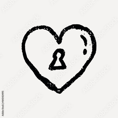 Heart-shaped lock illustration, Valentine's Day vector