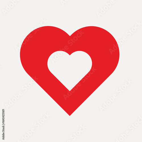 Double heart minimalist love, Valentine's Day vector