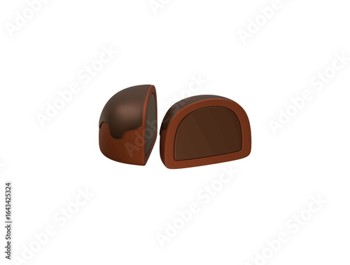 chocolate choux icon 3d illustration render