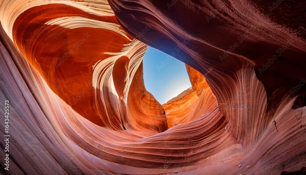 Obraz premium eroded sandstone layers forming a deep cavernous spiral