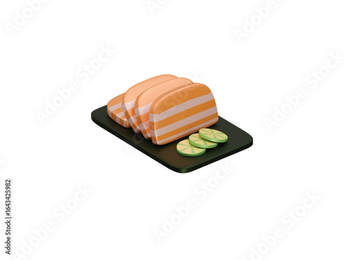 sashimi icon 3d illustration render