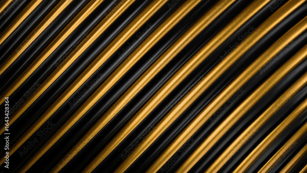 Obraz premium Luxury black and gold diagonal lines background with metallic texture, suitable for premium corporate materials.