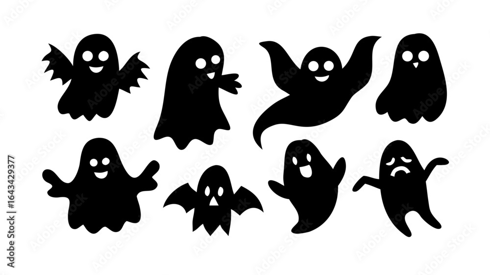 Obraz premium Adorable Spooky Ghost Collection cute halloween