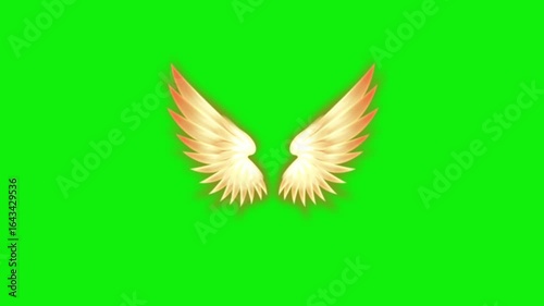 Angel birds flying wings animation video green screen.