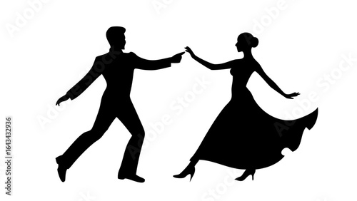 Elegant couple dancing ballroom waltz ballroom dancing