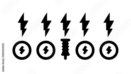 Jagged Lightning Bolt Collection flash electricity