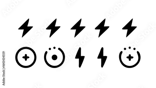 Jagged Lightning Bolt Strike electricity energy