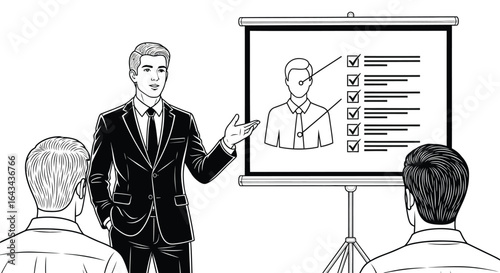 Business presentation outline checklist conference training vector