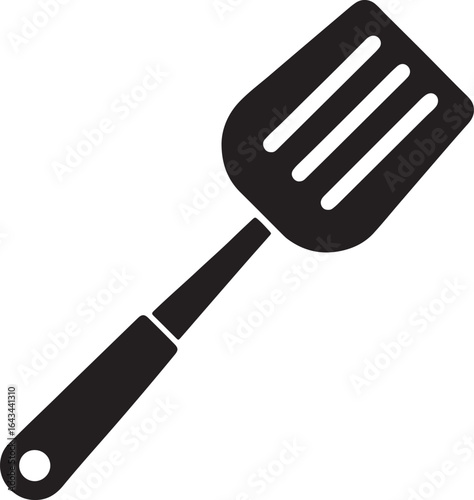 spatula silhouette, vector and illustration, black and white