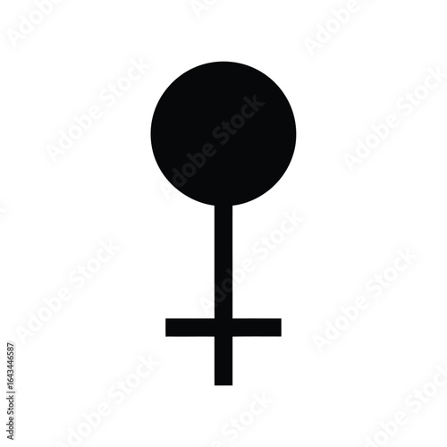 Vector illustration of female symbol isolated on white background, a representation of woman gender