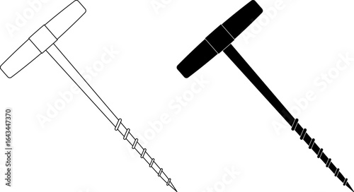 outline silhouette gimlet icon set
