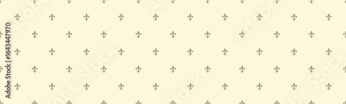 Elegant cream background with a subtle repeating pattern of fleurdelis motifs. This sophisticated design evokes classic style and understated luxury.
