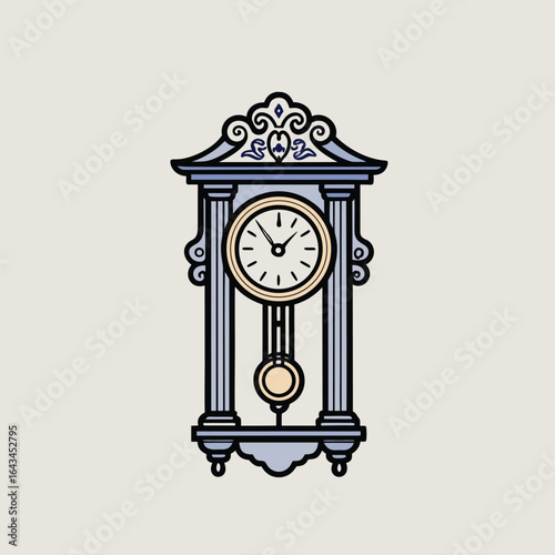 Elegant grandfather clock illustration

