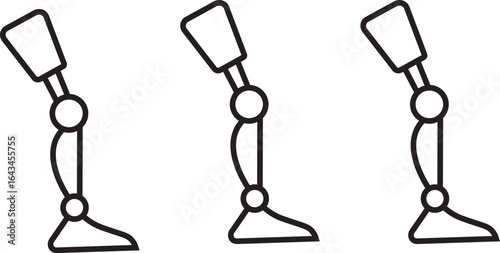 Prosthetic Leg Outline Icon Simple Vector Illustration. thin line outline set or collection