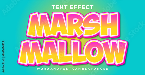 Bild auf Leinwand Marsh mallow editable text effect