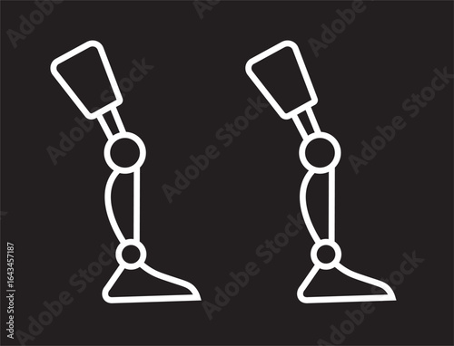 Prosthetic Leg Outline Icon Simple Vector Illustration. thin line outline set or collection