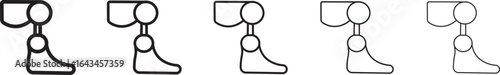 Prosthetic Leg Outline Icon Simple Vector Illustration. thin line outline set or collection