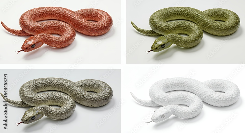 Fototapeta premium Color variations of a snake