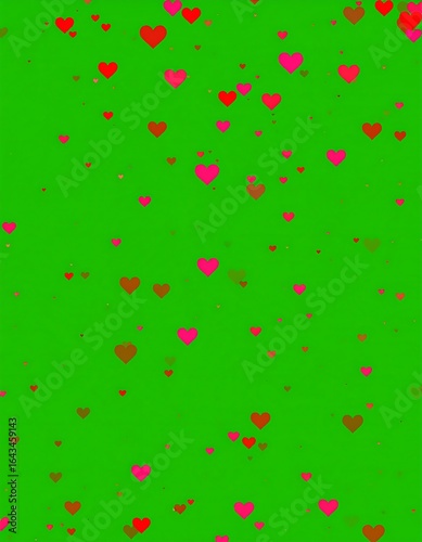 Abstract heart pattern on green background (1)