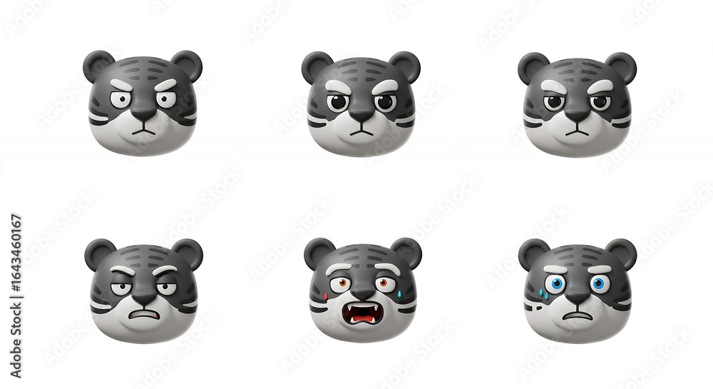 Obraz premium Panther faces expressions set