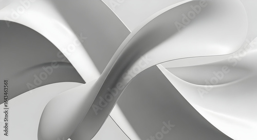 Wallpaper Mural Abstract White Sculptures Intertwined, Soft Light, Minimalist Design Torontodigital.ca