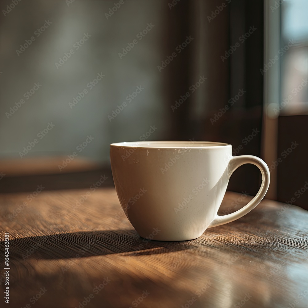 Obraz premium Blank white coffee cup on table 3