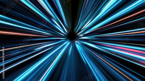 Abstract radial lines of vibrant color radiating outward from a central point