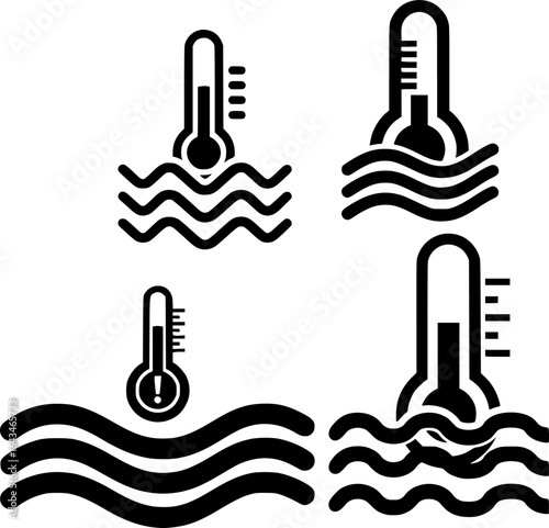 Black coolant temperature warning light symbol