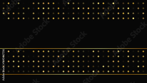 Dark background with golden lines and glittering dots
