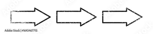 Set of grunge borders in arrow form