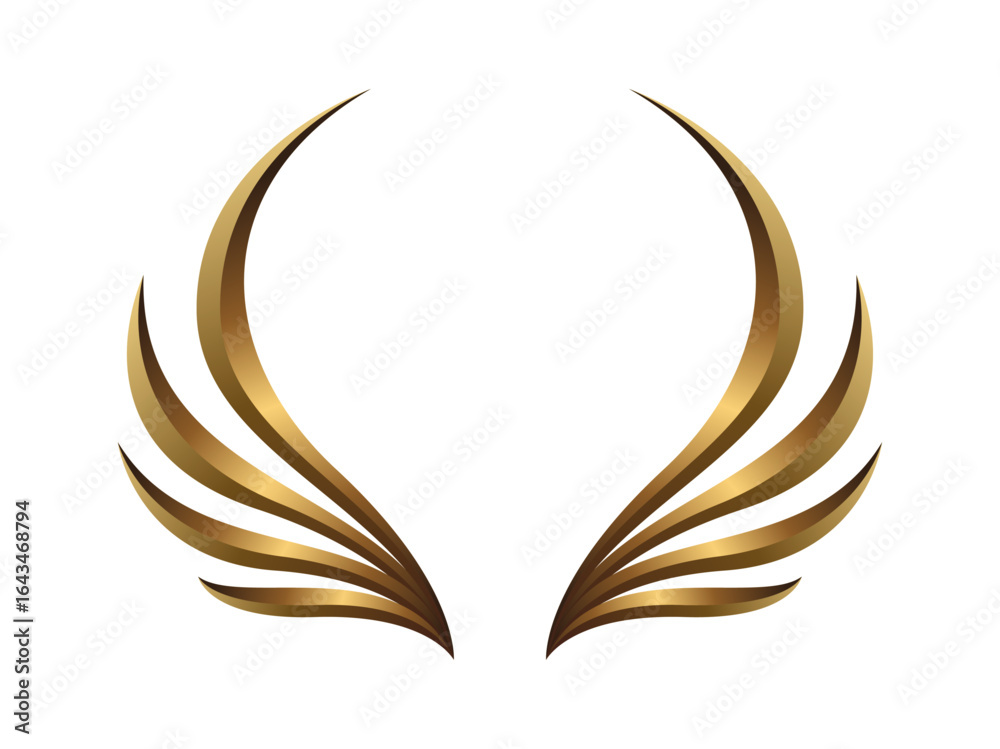 Golden Wings of Glory: A symbol of elegance and achievement, this stunning image presents a pair of radiant gold wings gracefully against a clear backdrop. Ideal for conveying concepts of success. Golden Wings of Glory: A symbol of elegance and achievement, this stunning image presents a pair of radiant gold wings gracefully against a clear backdrop. Ideal for conveying concepts of success.