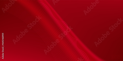 Abstract vector background luxury red silk or satin texture. Red cloth or liquid wave or wavy folds of grunge silk. Red luxurious background design of elegant curves red material. Vector illustration.
