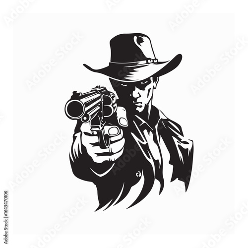 Front Perspective of a Cowboy Sniper Revolver