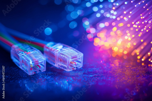 Ethernet cables and fiber optics connection technology