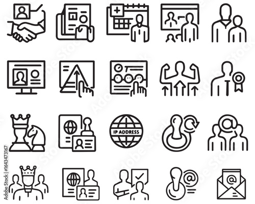 Human resource related, pixel perfect, editable stroke, up scalable vector icon 