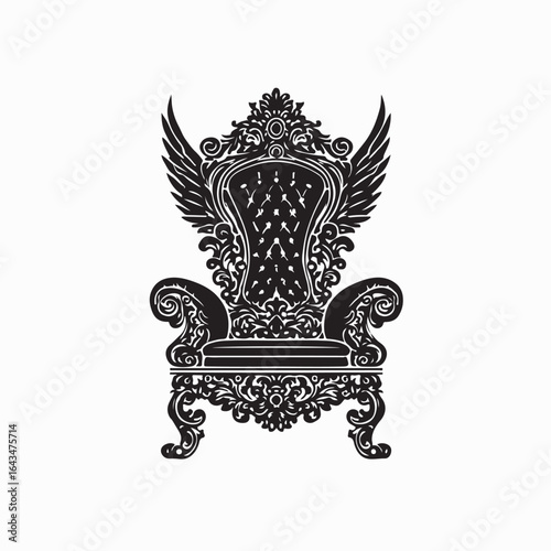 Classic Royal Throne Chair in Monochrome