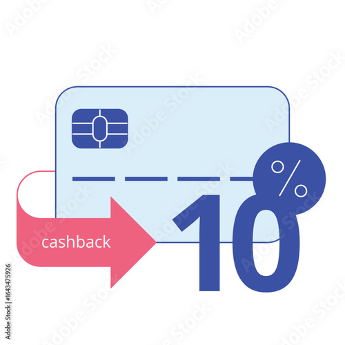 Banking icon. Credit card, 10% cashback
