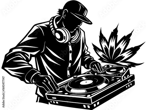 DJ Turntable Silhouette