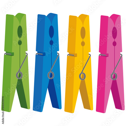 cloth pegs,  clothesline for clothes vector.