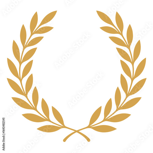 Elegant Gold Laurel Wreath Illustration Perfect for Awards, Achievements, and Decorative Designs