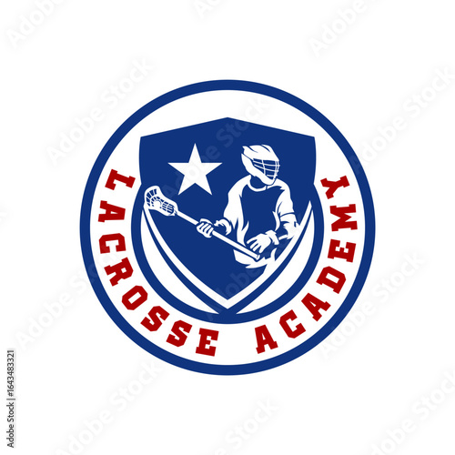Lax Lacrosse Logo Team Sports Academy Template Vector
