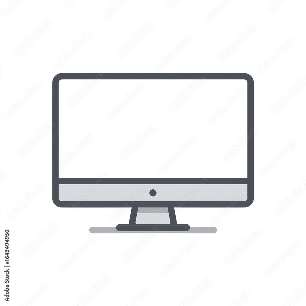 Simple outline graphic of a computer monitor Simple outline graphic of a computer monitor