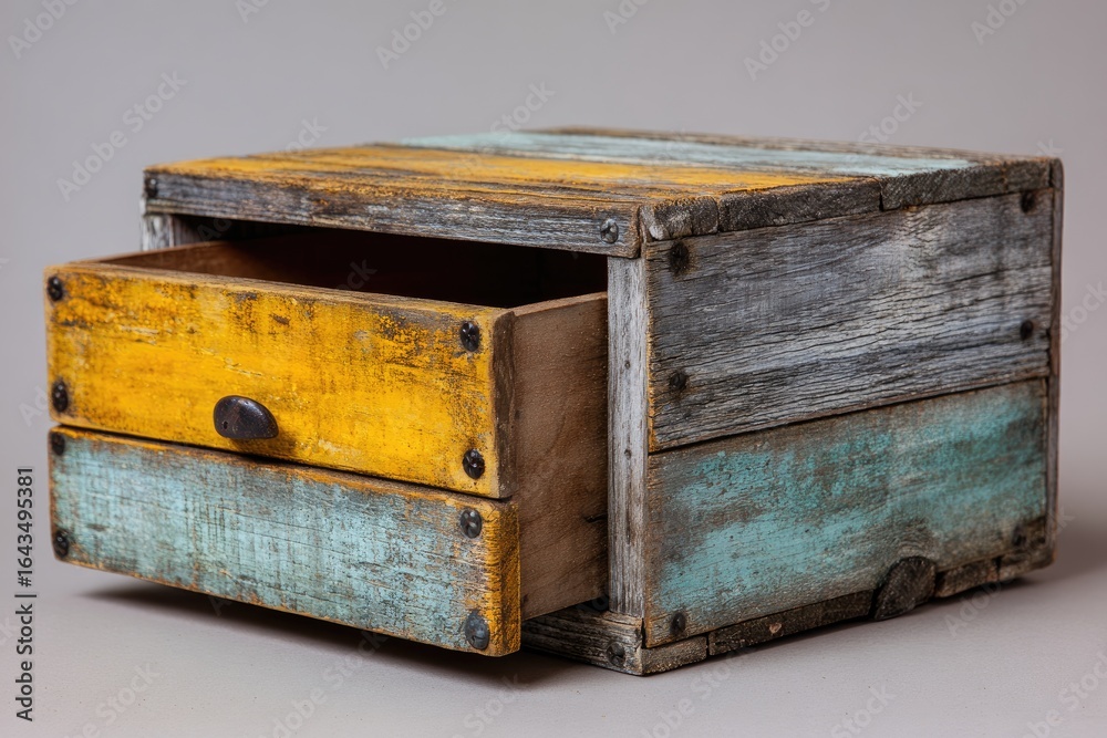 Obraz premium Rustic wooden box with a drawer