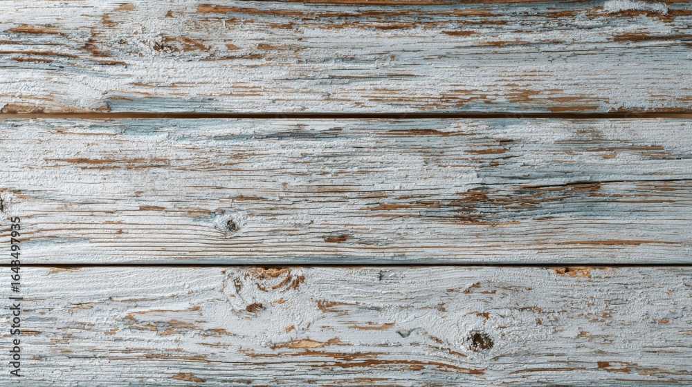 Fototapeta premium an old wooden wall with peeling paint revealing the wood beneath. the wall is made up of horizontal planks, each showing signs of wear and tear