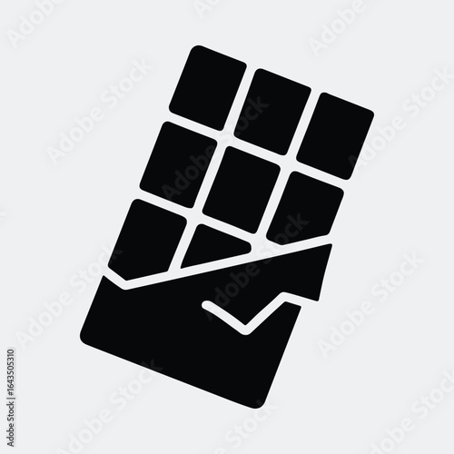 Silhouette chocolate bar simple icon design vector illustration
