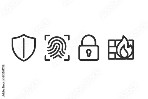 Security symbols representing protection measures and privacy controls in digital environments
