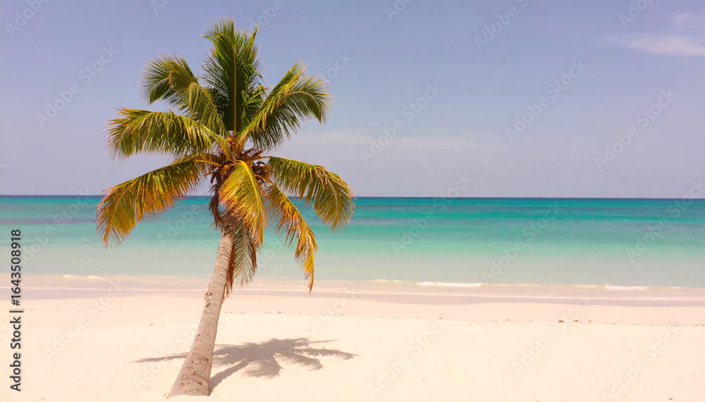 Fototapeta premium Palm tree beach wallpaper