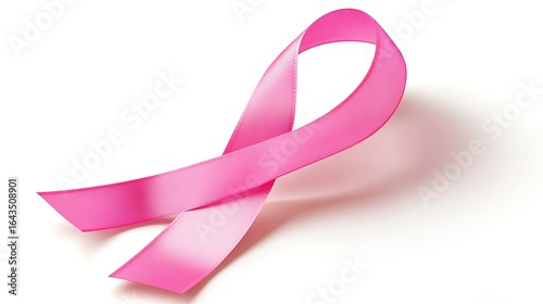 Pink Ribbon Breast Cancer Awareness Symbol Isolated