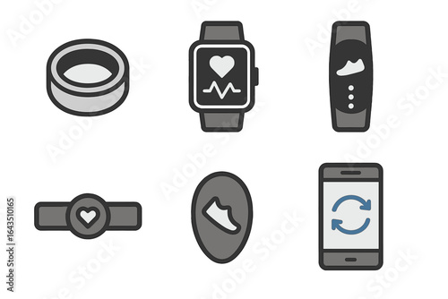 Collection of fitness tracking devices including smartwatches and heart rate monitors suitable for health enthusiasts and athletes